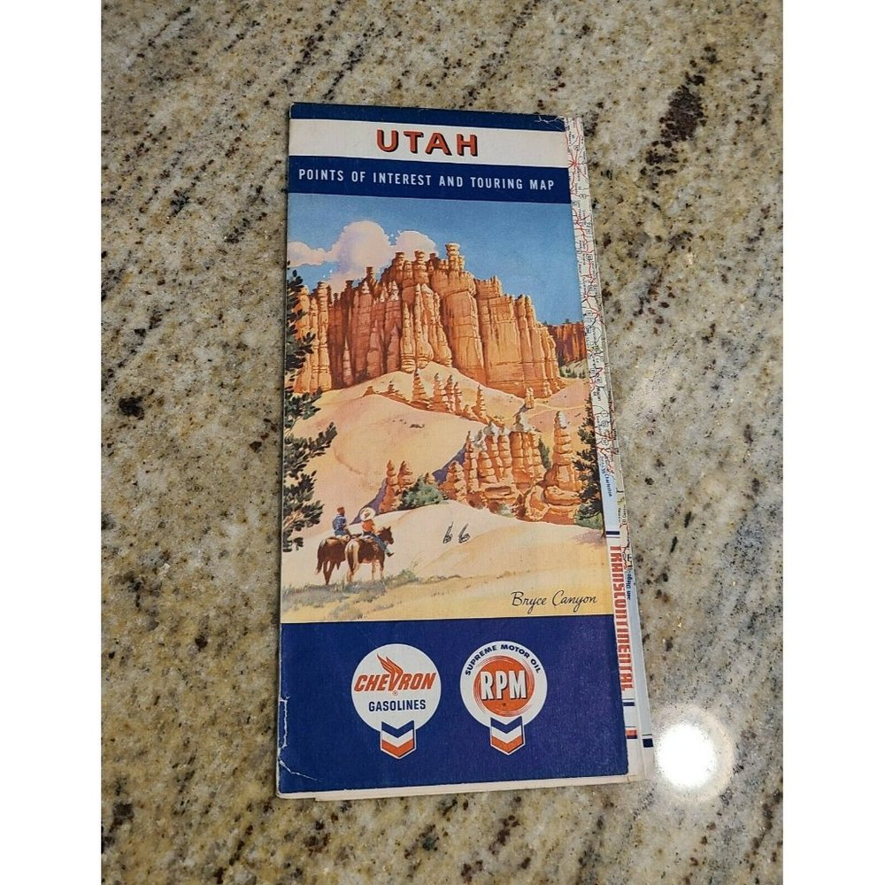 1961 Chevron Road Map: Utah . Gousha. Utah Points of Interest Touring Map